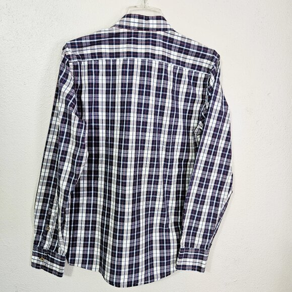 UNTUCKit Men's Slim Fit Blue Plaid Casual Preppy Long Sleeve Shirt Size Large - Picture 5 of 5